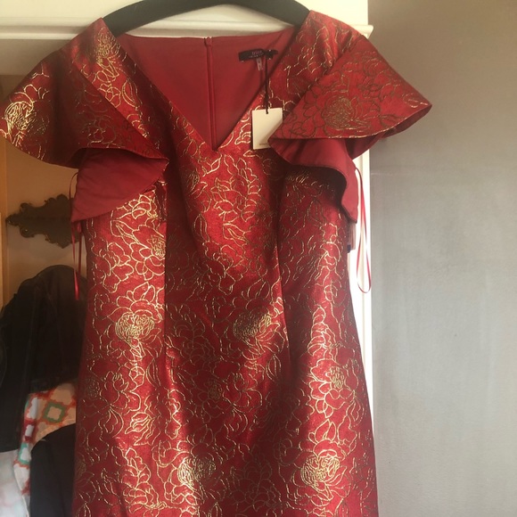 Deep red Trina Turk Cocktail dress Size 10 - Picture 2 of 3